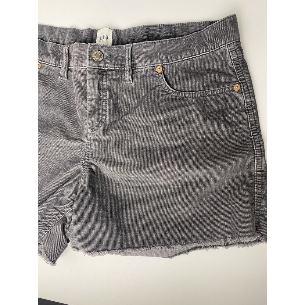 Gap Women’s Corduroy Cut Off Shorts 14 Mid Rise Gray Raw Hem Boho Festival J